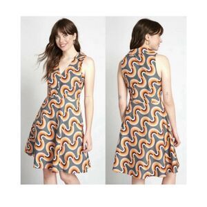 Mod Cloth ‘Mod Well’ Rainbow Dress Size 4